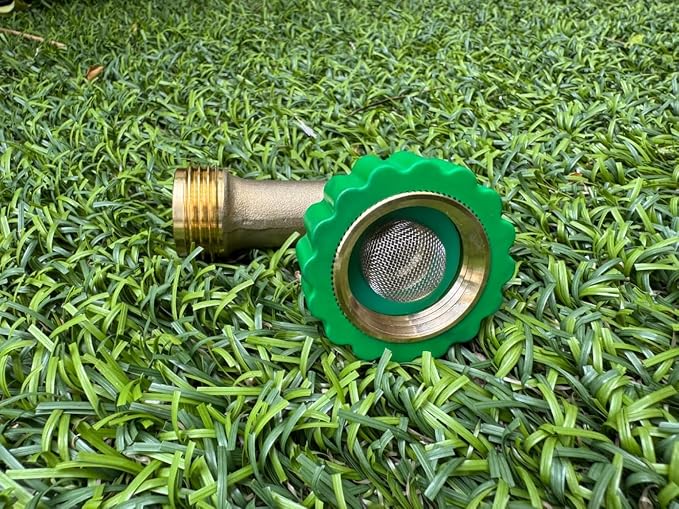 Lead-Free Brass 90°Hose Elbow Fitting, 90 Degree Hose Saver Green Quick Swivel