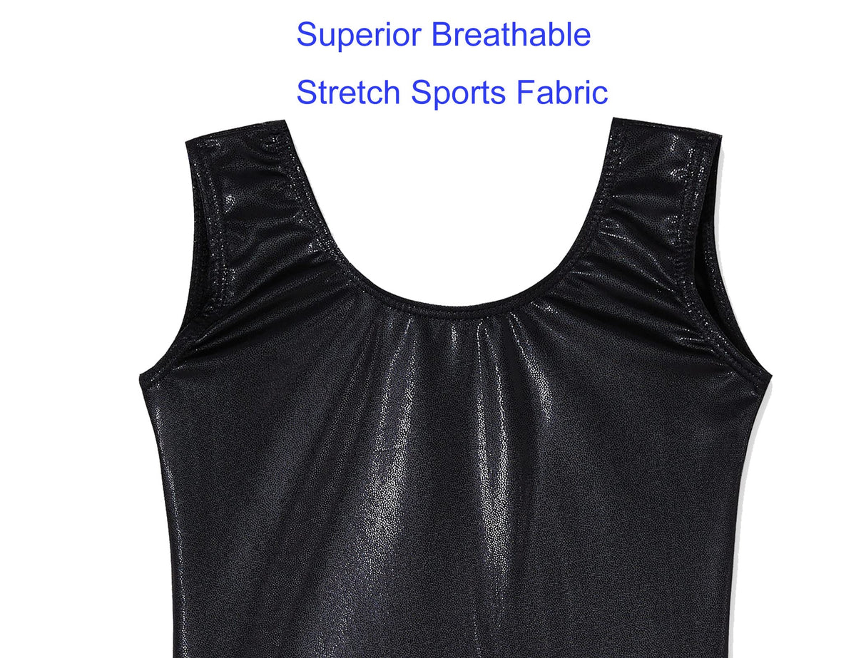 Domusgo Gymnastics Leotards for Girls 2t 3t Black Sparkly One Piece Tumbling Outfits