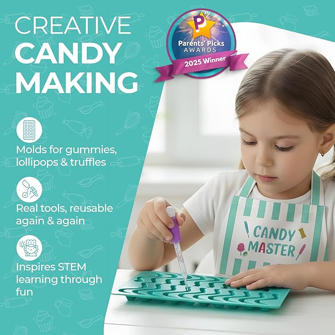 Tovla Jr Ultimate Real Candy Science Lab for Kids | Hands on STEM Experiment Kit with Real Candy Making Tools and Step by Step Visual Guides | Ages 6 to 12 | Gummies, Chocolates and More