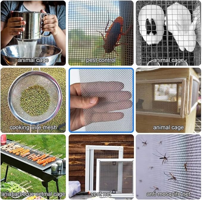 Stainless Steel Woven Wire Mesh, 304 Metal Mesh Sheet, 16 Mesh, Anti-Rust &