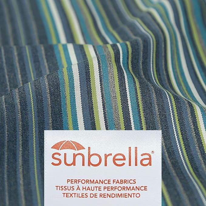 Sunbrella Decorative Outdoor Water Repellent Throw Pillows with Inserts, Set of 4, 20" x12" Pillows for Patio, Backyard, Bed, Couch, and Patio Furniture, Beach Stripe Lagoon