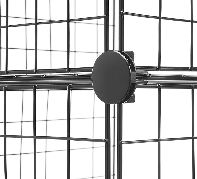 Whitmor Storage Cubes - Stackable Interlocking Wire Shelves -Black (Set of 4)