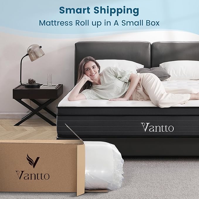Twin Size Mattresses, 10 Inch Hybrid Memory Foam Individual Pocket Springs Twin Bed Mattress in a Box with Pressure Relief, Motion Isolation, CertiPUR-US, 100 Nights Trial