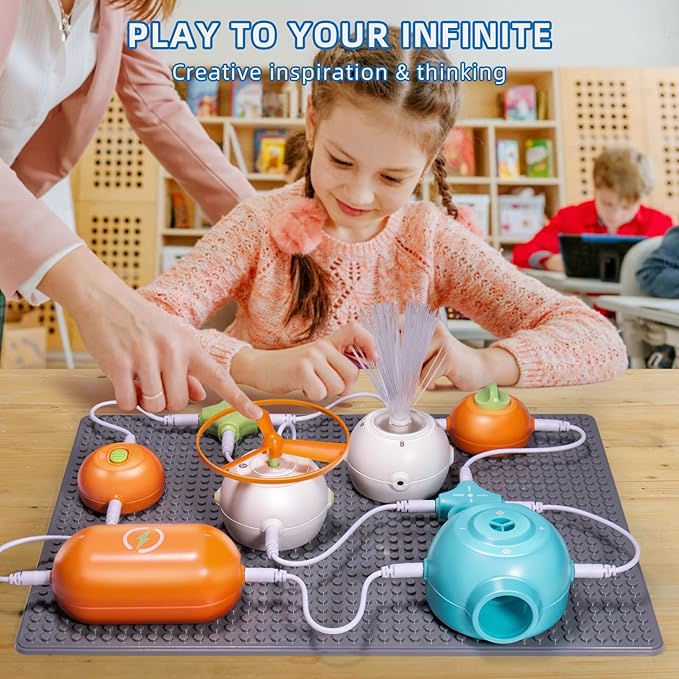 Circuits Science Kit for Kids Ages 3-12 | 64 STEM Projects with 25 Electronic Parts | No Soldering, Kids Circuit Board Kit with Fan, RGB Lights| Educational STEM Toy Gift for Boys & Girls 6-8