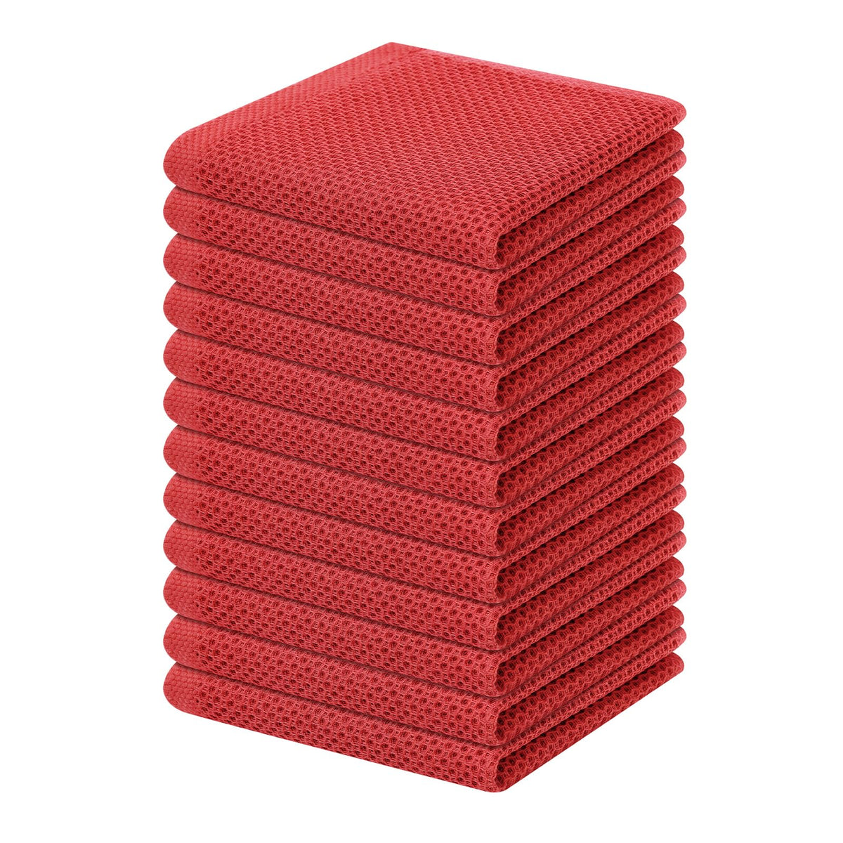 Homaxy 100% Cotton Waffle Weave Kitchen Dish Cloths 12-Pack, Coffee