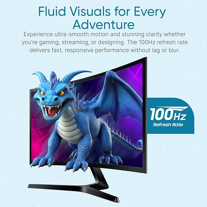 Samsung S36GD 27" Curved Monitor – LCD FHD, 16:9, 1920x1080, HDMI, VGA, VESA, Eye Saver & Flicker-Free Tech – Boomph's Comprehensive Ultimate Performance Cloth Solution for Your Workspace