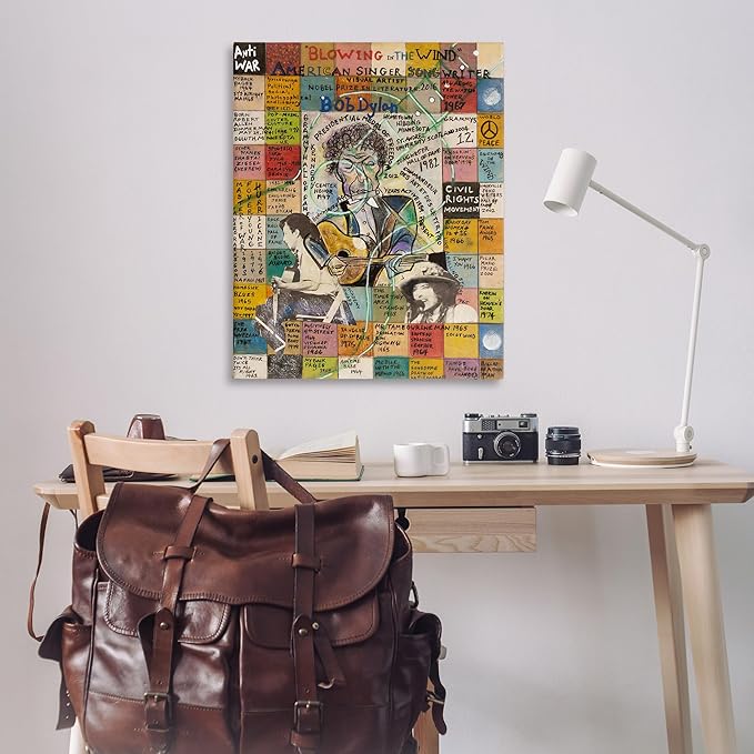Stupell Industries Bob Dylan Collage Canvas Wall Art Design by Sabin, 36 x 48