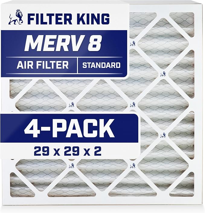 Filter King 29x29x2 Air Filter | 4-PACK | MERV 8 HVAC Pleated A/C Furnace