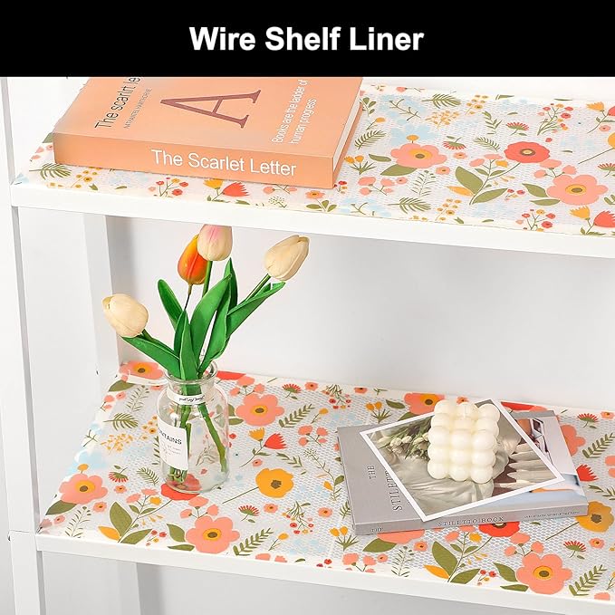Cooyes Shelf Liner – Premium Non-Adhesive Cabinet & Drawer Liner for Kitchen – Waterproof Shelf Paper with Modern Pattern – Durable EVA Cabinet Mat – Easy to Cut （24" W x 120" L）
