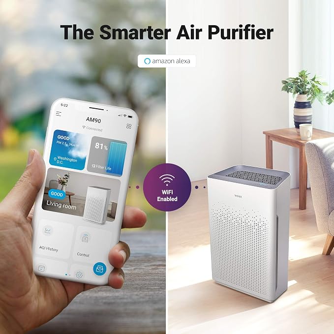 WINIX AM90 Air Purifier for Home Large Room Up to 1740 Ft² in 1 Hr