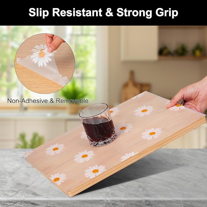 Cooyes Shelf Liner – Premium Non-Adhesive Cabinet & Drawer Liner for Kitchen – Waterproof Shelf Paper with Modern Pattern – Durable EVA Cabinet Mat – Easy to Cut （12" W x 360" L）