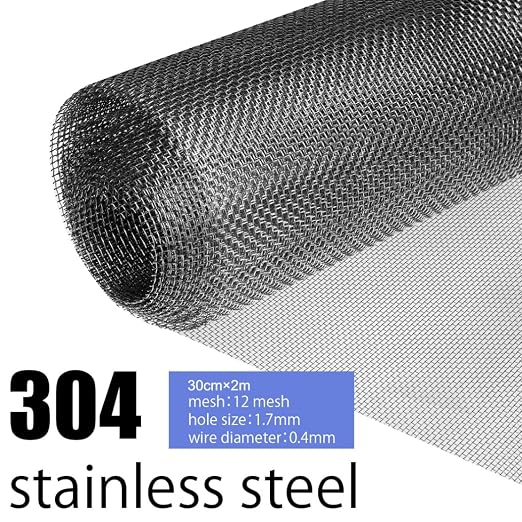 Stainless Steel Mesh Screen 12 Mesh No Rust Sturdy Metal Wire Mesh Easy to Work