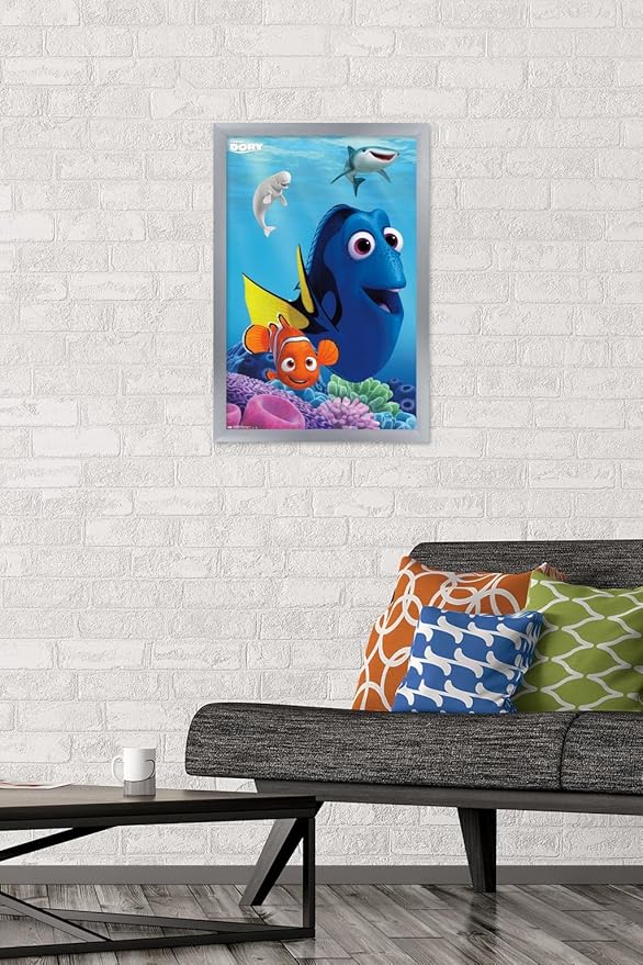 Trends International Disney Pixar Finding Dory - Dory Wall Poster, 14.725" x 22.375", Silver Framed Version