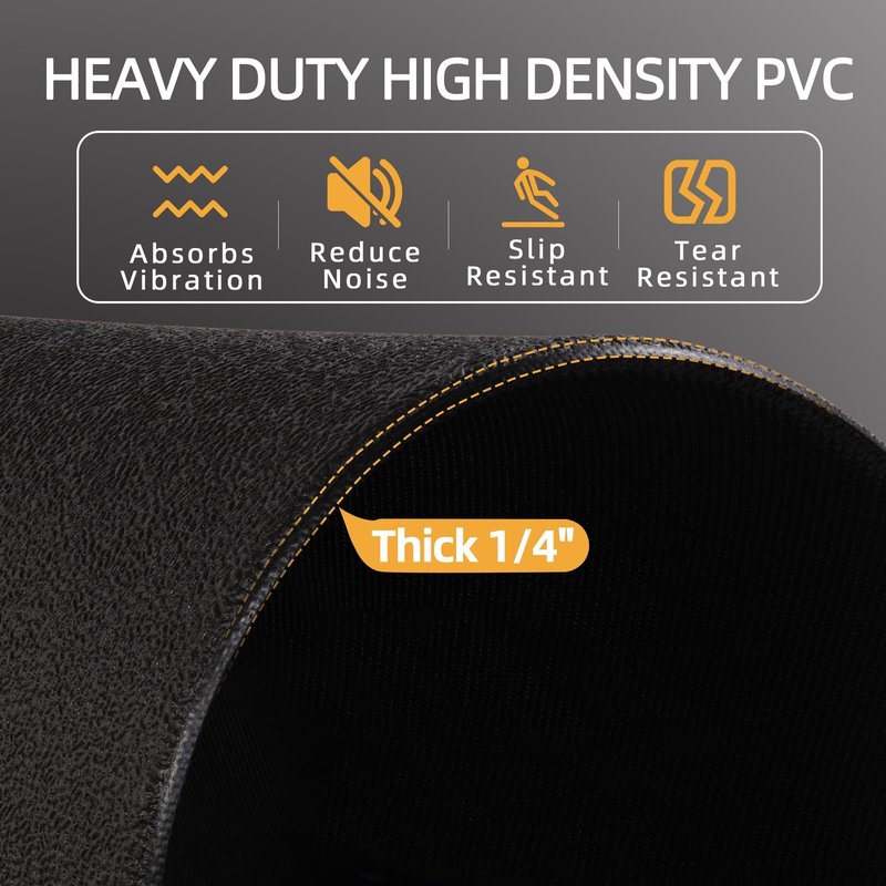 BalanceFrom Fitness 3' x 6.5' High Density Gym Equipment Mat, Floor Protection
