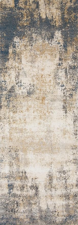 Loloi Teagan Collection TEA-08 Ivory/Mist 11'-6" x 15' Area Rug, Large, Soft Neutral Rug, High-Traffic for Living Room, Bedroom, Home Office, Dining Area