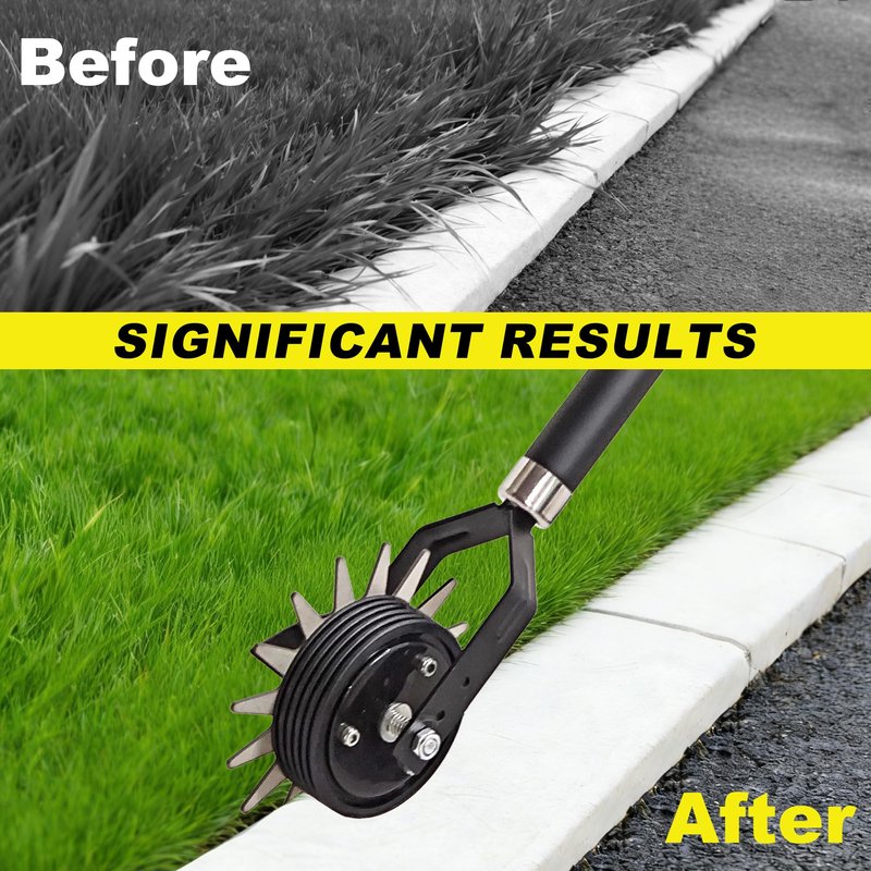 EAGWON Wheel Rotary Edger Lawn Tool, 66-Inch Manual Grass Edge Trimmer with Adjustable Stainless Steel Handle, Sidewalk Driveway Edger with Cushion Grip for Garden Landscaping