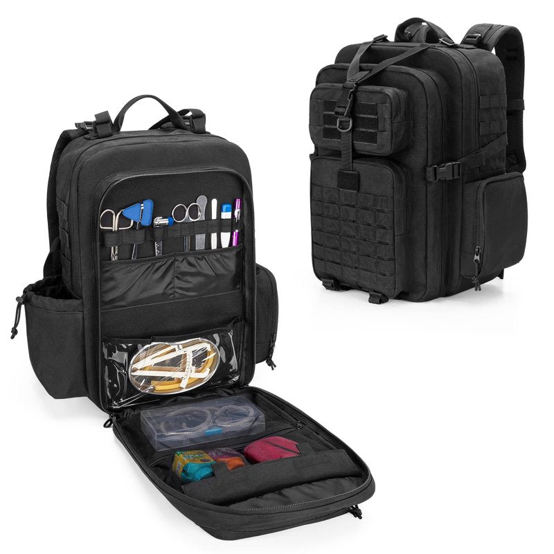 Damero Medical Tactical Backpack, Medical Supplies Bag First Aid Rucksack with Top Y-Strap for Hiking, Trekking Hunting Camping, Black (Bag Only)