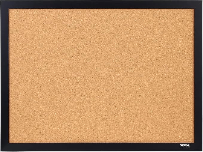 VEVOR Cork Board for Office, 36'' x 24'' Bulletin Board for Wall, Push Pin Board with Framed for Office Home and School