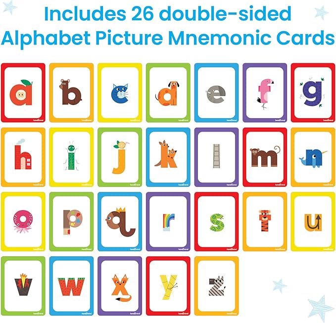 hand2mind Alphabet Picture Mnemonic Cards, ABC Flashcards for Kids, Classroom Alphabet Cards, Early Learning Flash Cards, Letter Recognition, Montessori Alphabet Cards, Toddler Learning Activities