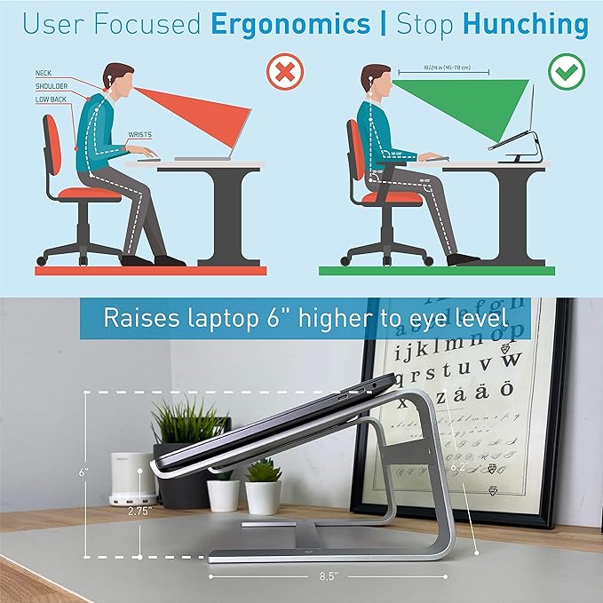 Macally Wireless Bluetooth Keyboard, Wireless Bluetooth Mouse, and a Sleek Laptop Stand, The
