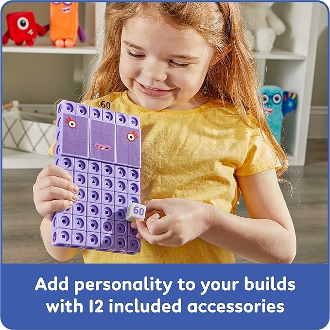 hand2mind Numberblocks Heroes with Zeroes MathLink Cubes Activity Set, Preschool Learning Activities, Math Manipulatives Kindergarten, Counting Blocks, Number Linking Cubes, Kids Educational Toys