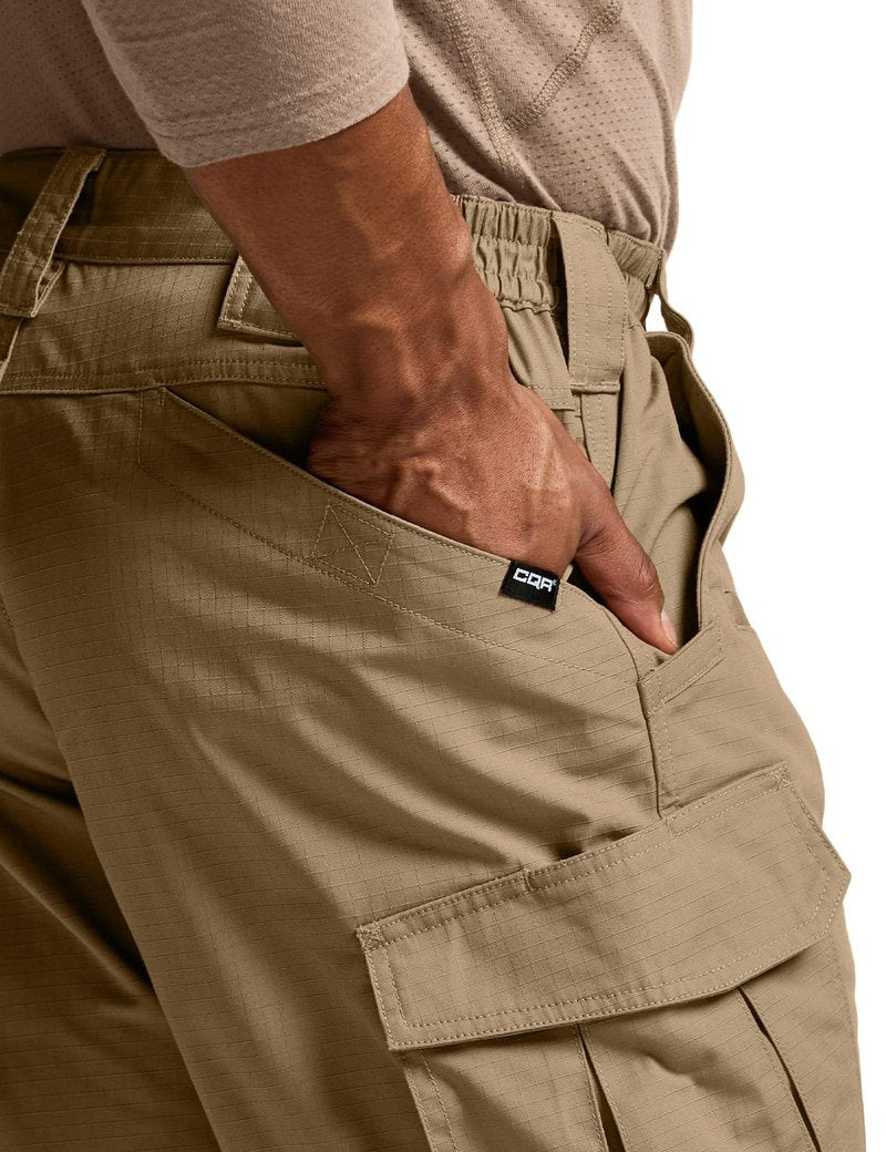 CQR Men's Tactical Pants, Water Resistant Ripstop Cargo Pants, Lightweight EDC Work Hiking Pants, Outdoor Apparel, Raider Mag Pocket Cougar, 32W x 30L