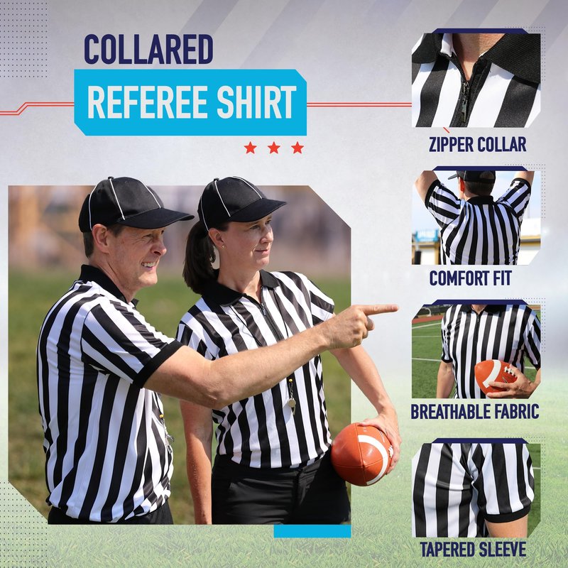 Murray Sporting Goods Men’s Referee Shirt Collared | Official Mens Ref Shirt Jersey Short Sleeve - Football Halloween Costume (Large)