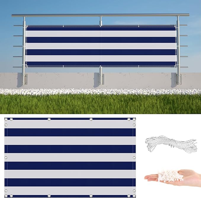 Balcony Privacy Screen 4.6' x 32.8' Durable and UV Resistant Patio Privacy