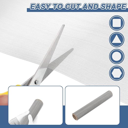 uxcell 60 Mesh 79" x 12" Woven Wire Mesh, 304 Stainless Steel Air Vent Filter