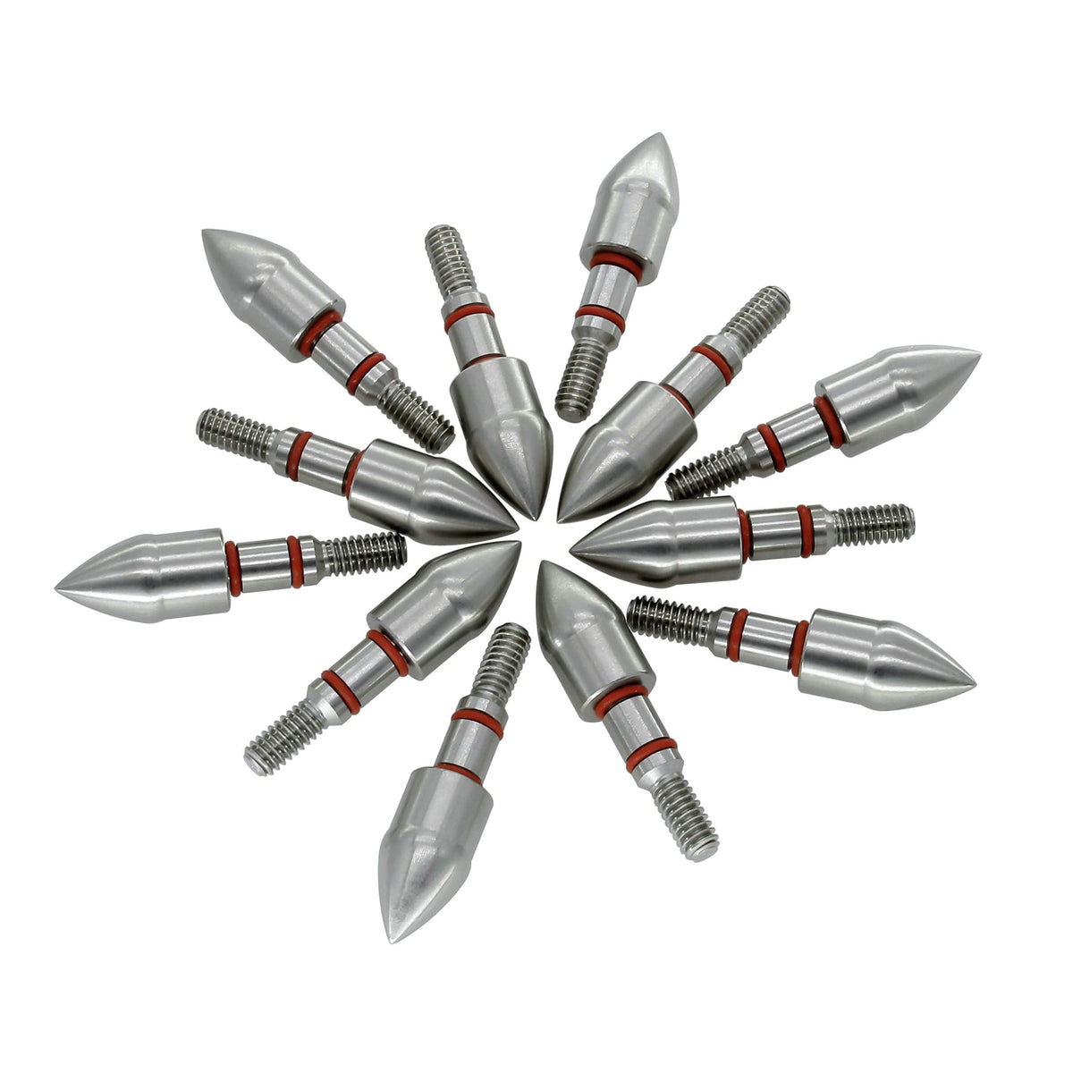 maifield Stainless Steel Archery Field Points, Easy Pull Various OD for 85/100/125/150/175/200/225/250/275/300 Grains,Screw in Archery Field Tips (11/32" Bullet Shape, 125 Grain, 125 Grain)