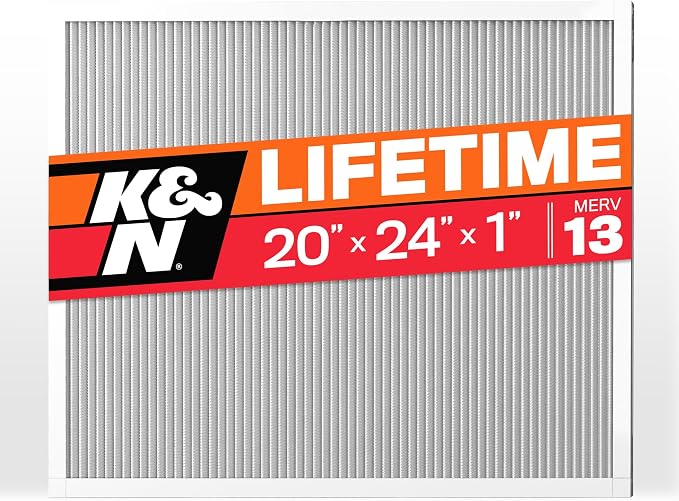 K&N 20X24X1 HVAC Furnace Air Filter, Lasts a Lifetime, Merv 13, the Last HVAC