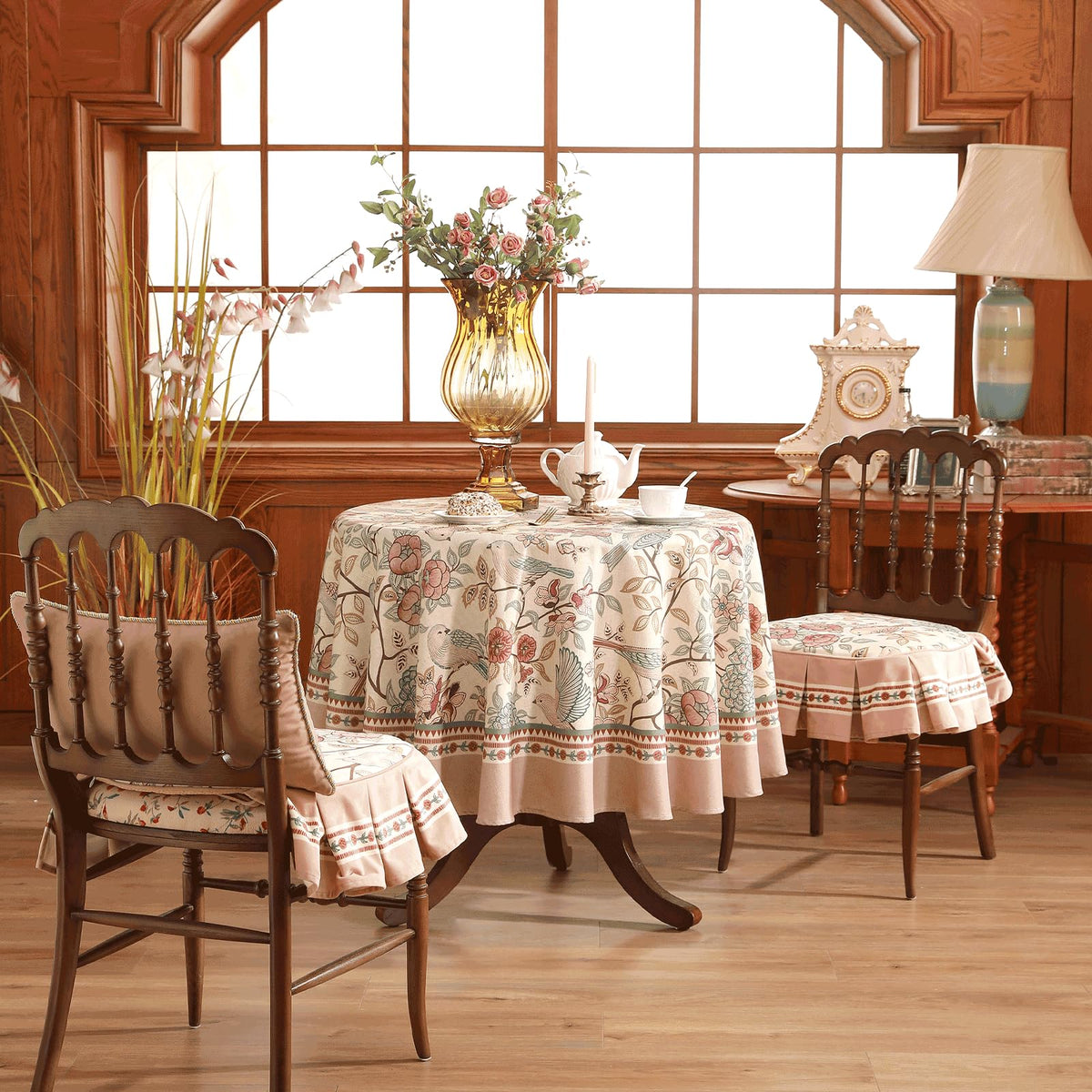 patdrea Vintage French Linen Tablecloth,Rectangular,87"x63"-Kulom A