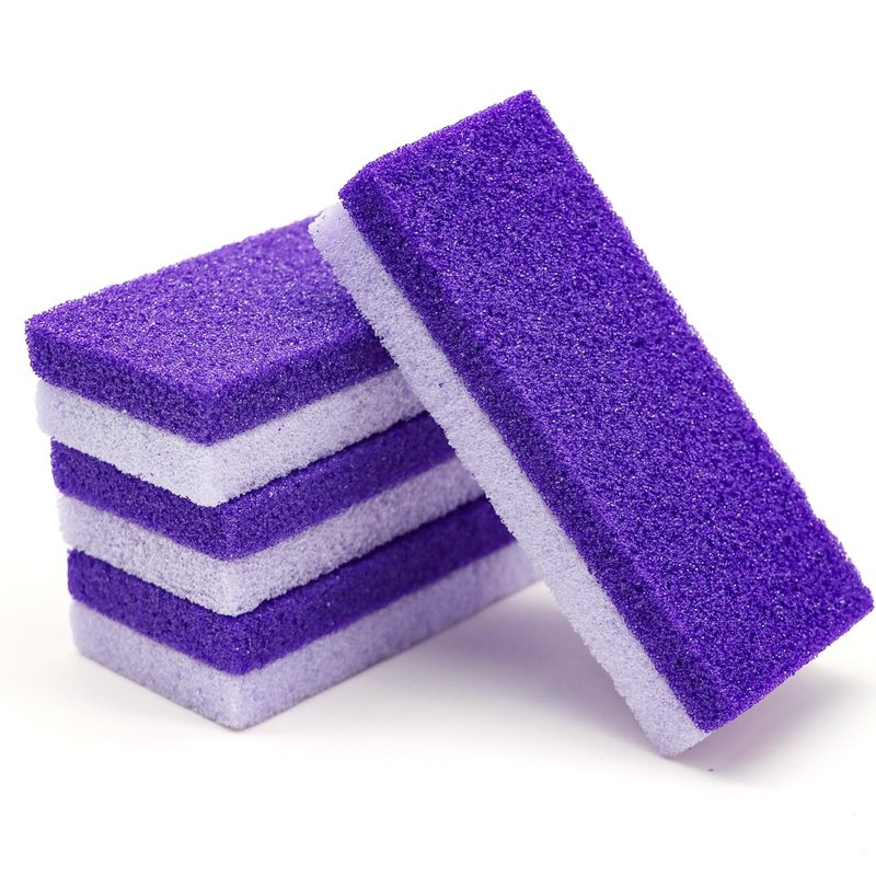 lenpestia Foot Pumice Stone 4 Pack Pedicure Stone for Feet Pumice Sponge for Feet Callus Remover and Scrubber Double Sided Pedicure Foot Pumice Stone for Feet and Heels Callus and Dead Skins (Purple)