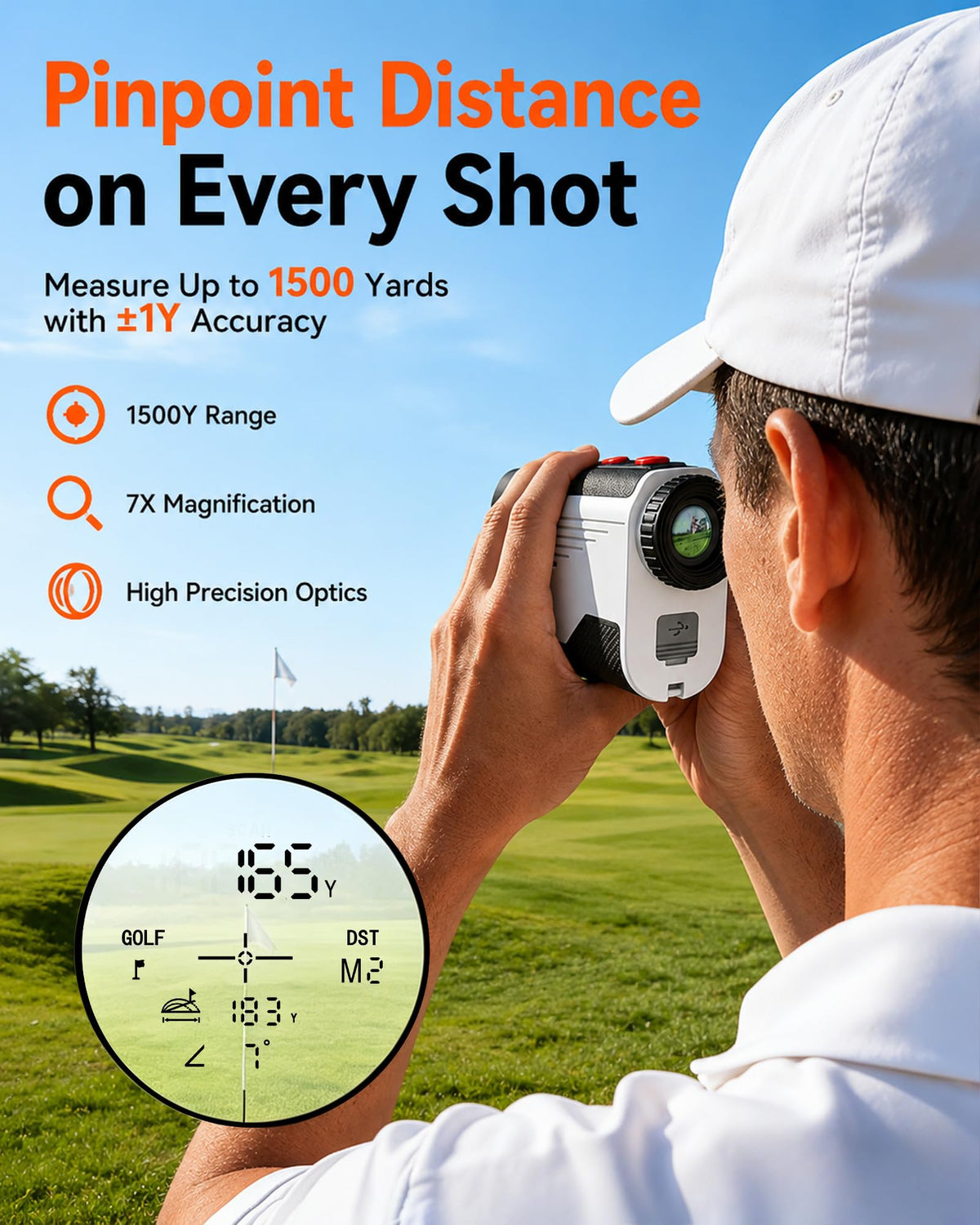 Golf Rangefinder with Slope 1500 Yards | Laser Range Finder