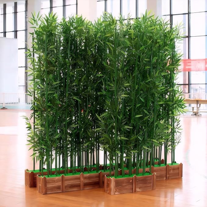 24-Pack 6.6ft Artificial Privacy Fence | Faux Plant with Realistic Silk Leaves for Indoor Decor & Outdoor Garden – UV-Protected, Waterproof Tall Screen Set
