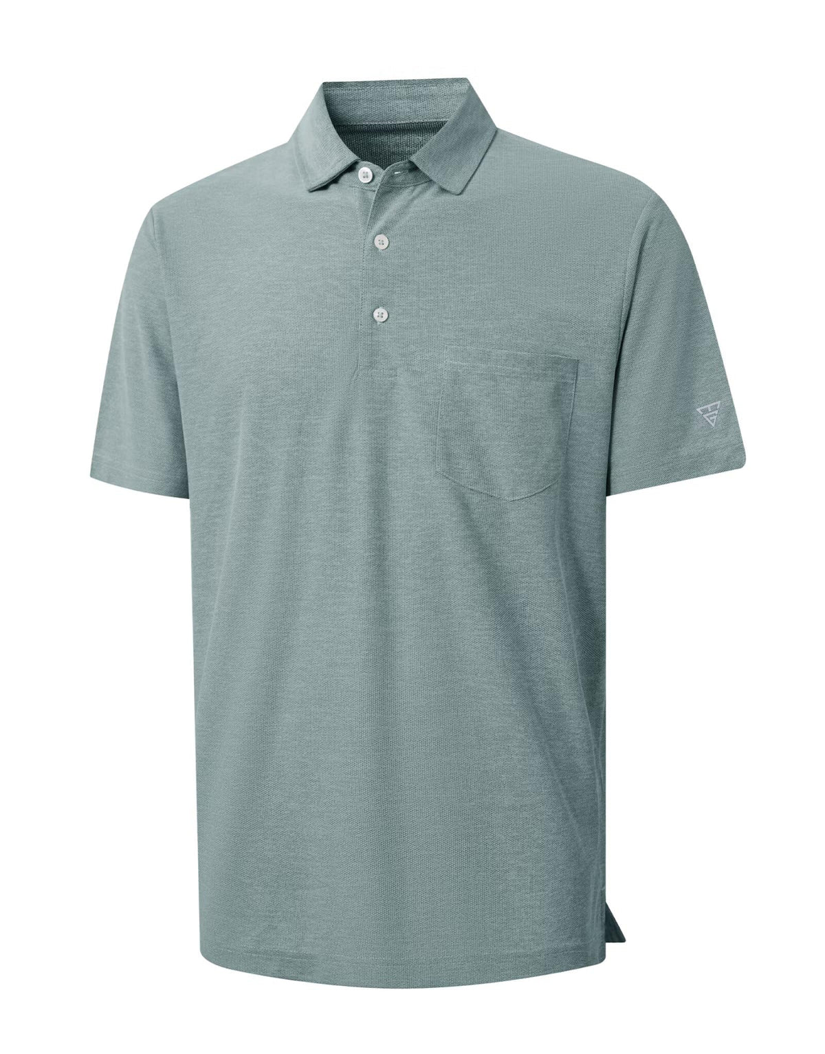 M MAELREG Golf Shirts for Men Short Sleeve Performance Quick Dry Fit Heather Designed Business Polo Shirts for Men Grey Blue