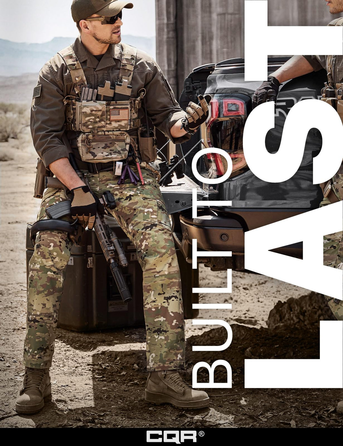 CQR Men's Tactical Pants, Water Resistant Ripstop Cargo Pants, Lightweight EDC Work Hiking Pants, Outdoor Apparel, Duratex Mag Pocket Utility Camo, 38W x 34L