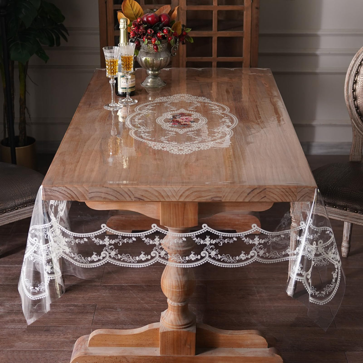 Artbloss Clear Table Cover Protector Vinyl PVC Table Cloth, 55" x 120"