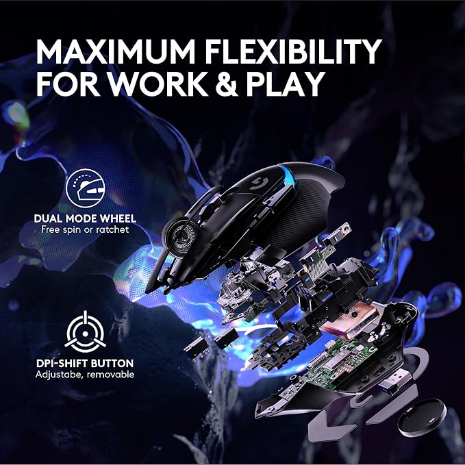 Logitech G502 X Plus Lightspeed Wireless RGB Gaming Mouse - Optical Mouse with LIGHTFORCE Hybrid switches, LIGHTSYNC RGB, Hero 25K Gaming Sensor, Compatible with PC - macOS/Windows - Black
