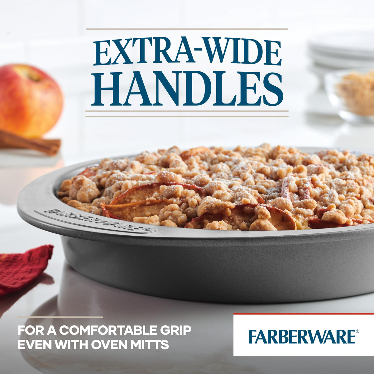 Farberware Nonstick Bakeware 9-Inch Round Cake Pan, Gray