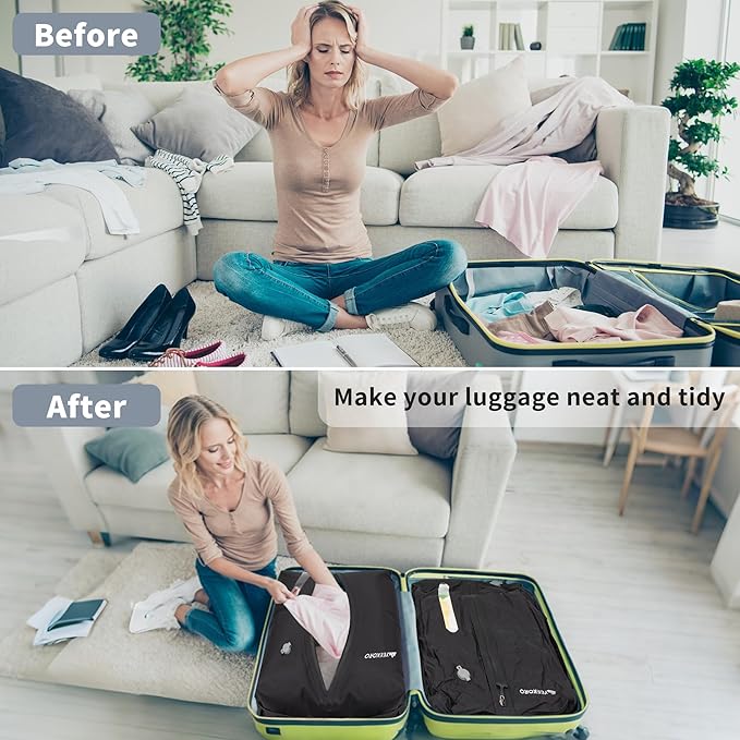 YEEKORO Upgraded Vacuum Bag for Travel, Professional IPX8 Waterproof Reusable Vacuum Compression Bags for Travel Suitcases, Durable Space Saver Bag
