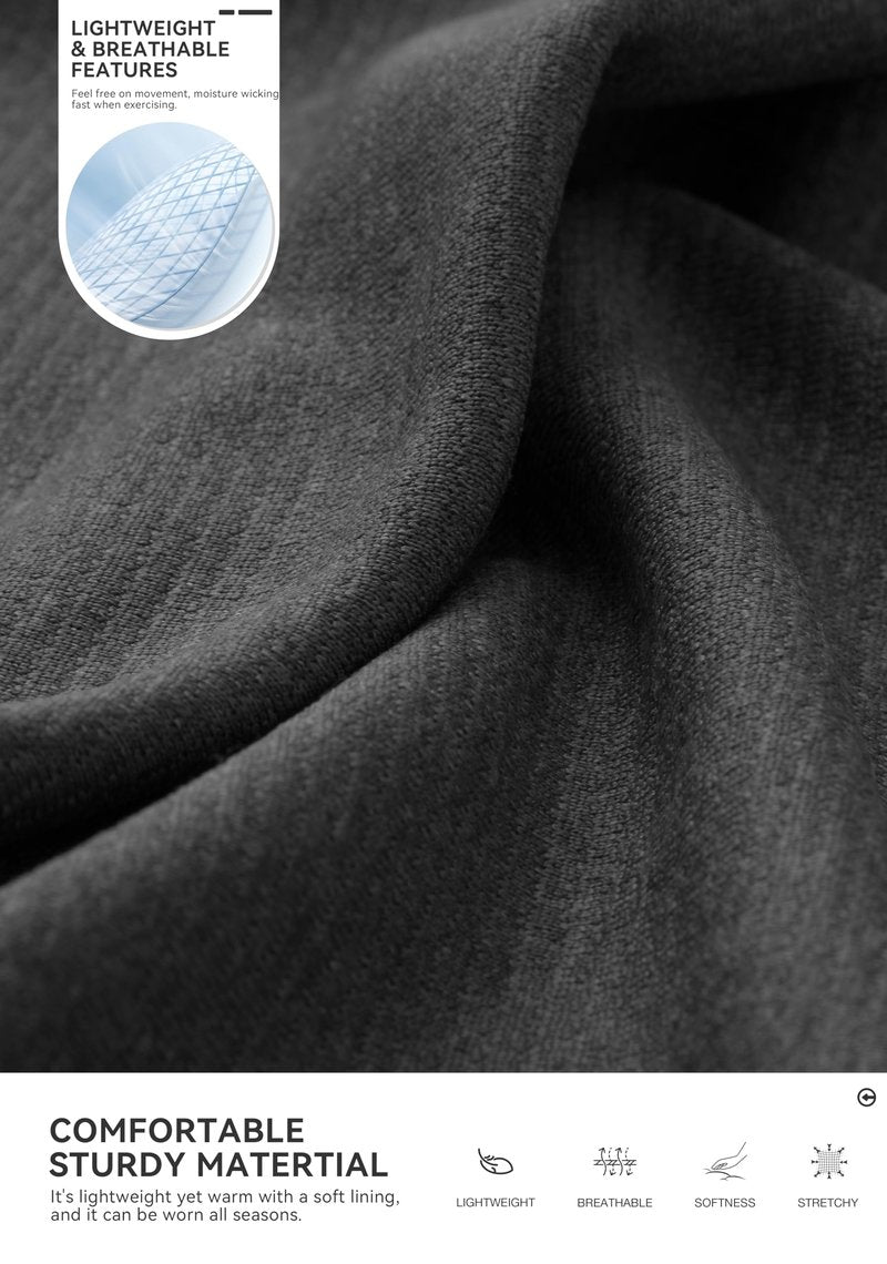 Obla Golf Quarter Zip Pullover for Men Mock Neck Sweatshirt Lightweight Sun Protection Men's Long Sleeve Golf Shirt (Charcoal Black Melange_L)