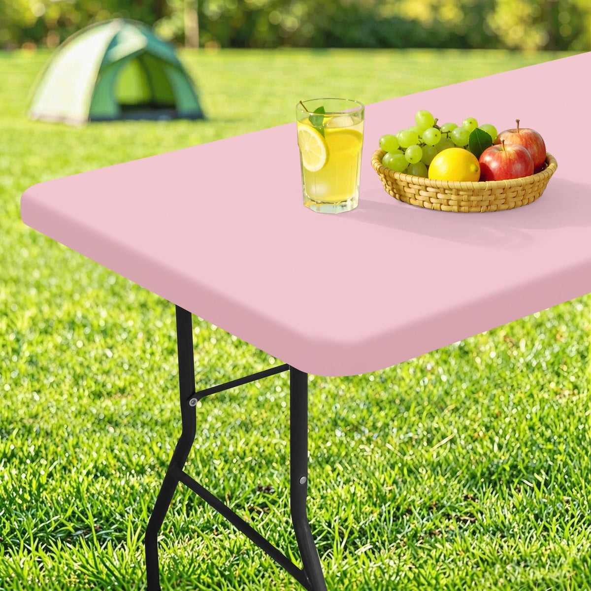 homing Rectangle Table Cloth Cover 4 Foot Teal Elastic Fitted Tablecloth
