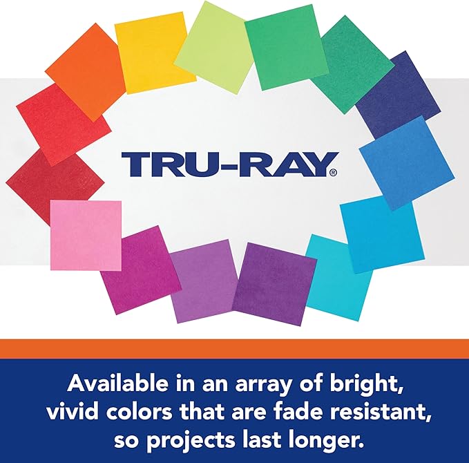 Tru-Ray® Construction Paper, 12" x 18", 50% Recycled, Atomic Blue, Pack Of 50