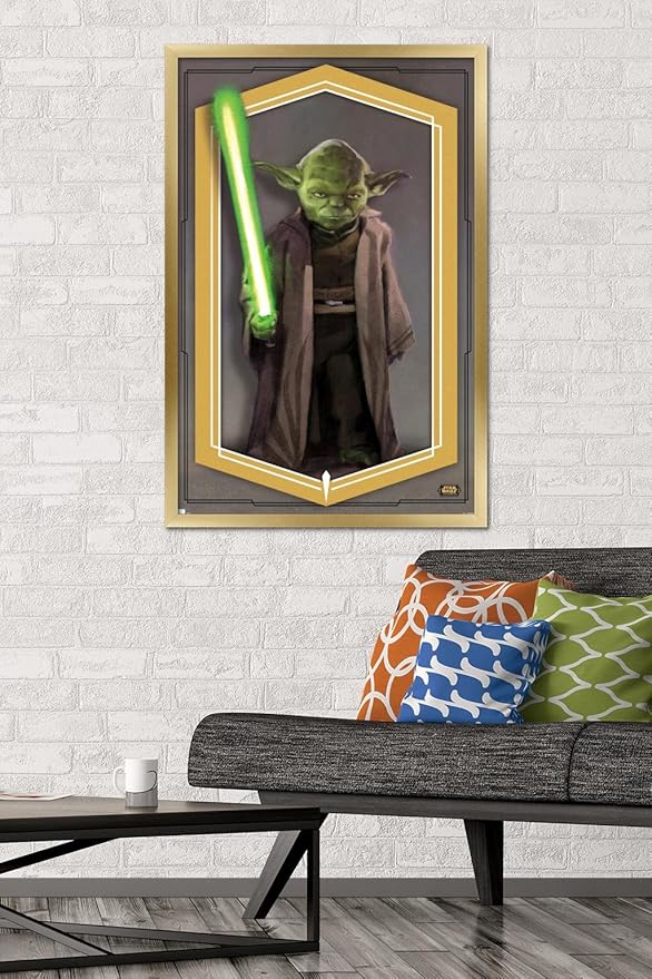 Trends International Star Wars: The High Republic - Yoda Wall Poster, 22.375" x 34", Gold Framed Version
