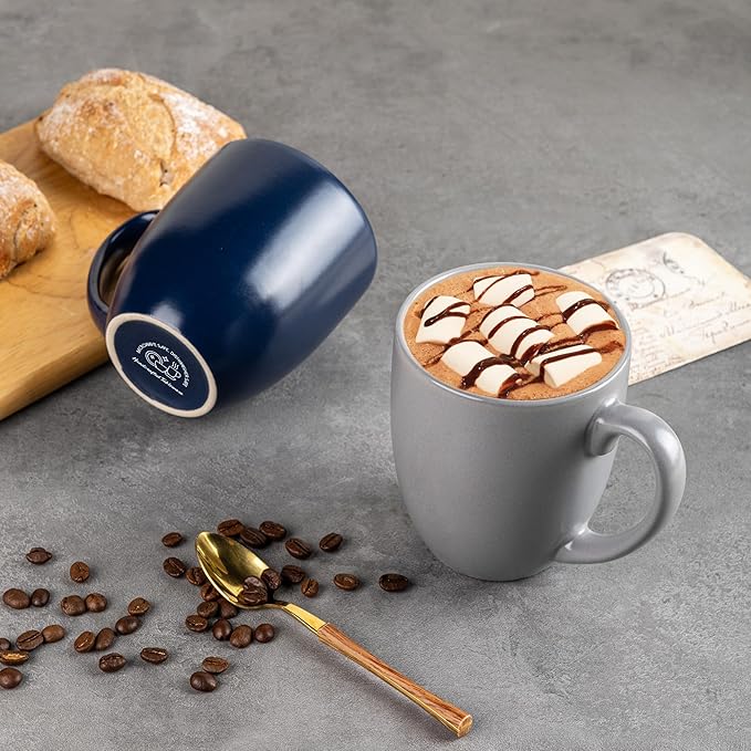 GBHOME 16oz Coffee Mugs Set of 6, Large Ceramic Coffee Mugs for Man, Woman, Dad, Mom, Modern Coffee Mugs Set with handle for Tea/Latte/Cappuccino/Milk/Cocoa. Dishwasher&Microwave Safe,Multi-Color
