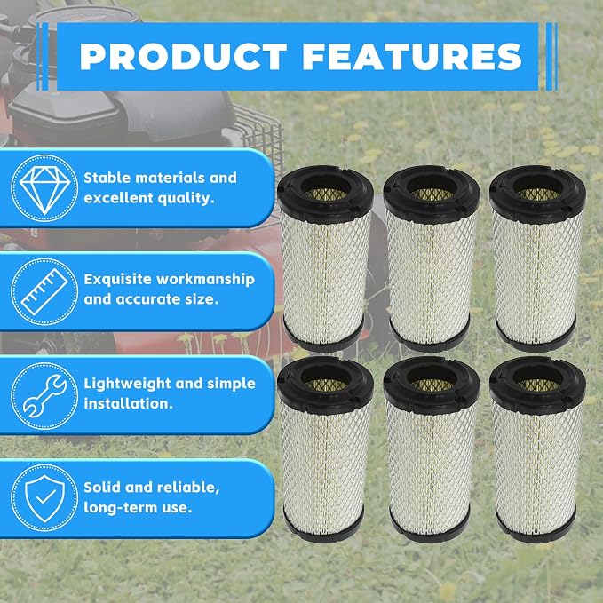waltyotur 6 Pcs Air Filter 4163715 11013-1290 25 083 02-S 1G659-11222