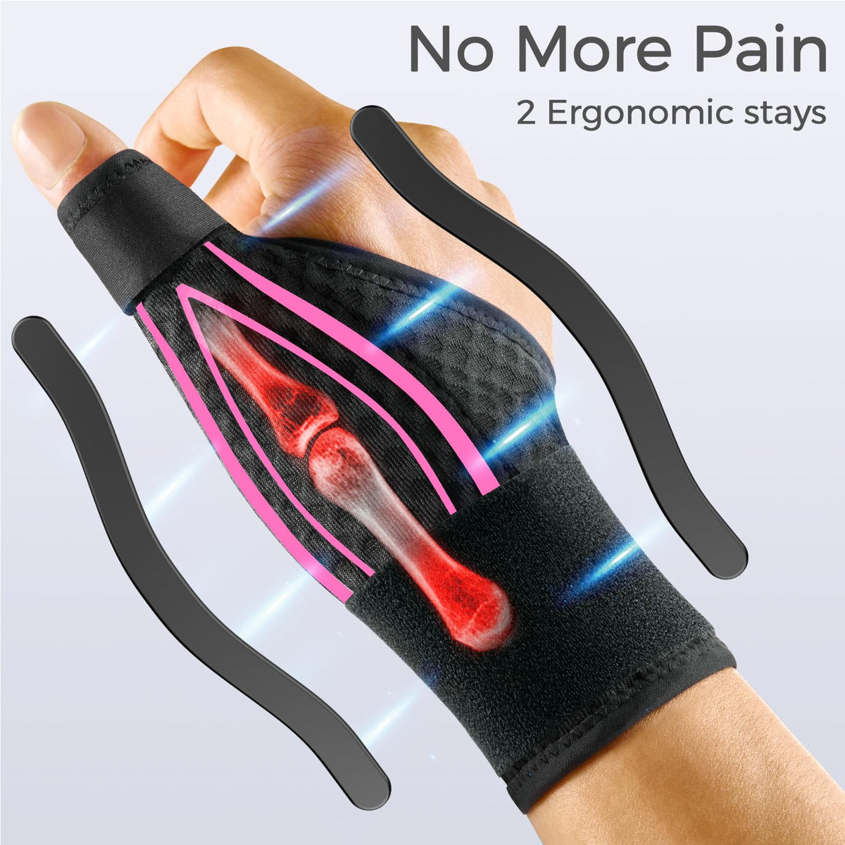 FREETOO Stable Thumb Brace Right Hand Left Hand for Arthritis Pain and Support, Thumb Splint for Trigger Thumb, Wrist Brace with Thumb Support for Tendonitis, De Quervains Tenosynovitis,Pink Right M