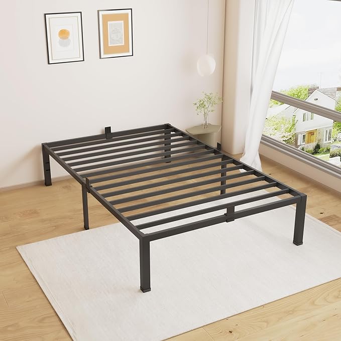 MAF 14 Inch XL Twin Bed Frame Metal, Heavy Duty Metal Bed Frame Platform with 3000 LBS Steel Slat Support Noise Free No Box Spring Needed Under-Bed Storage Space