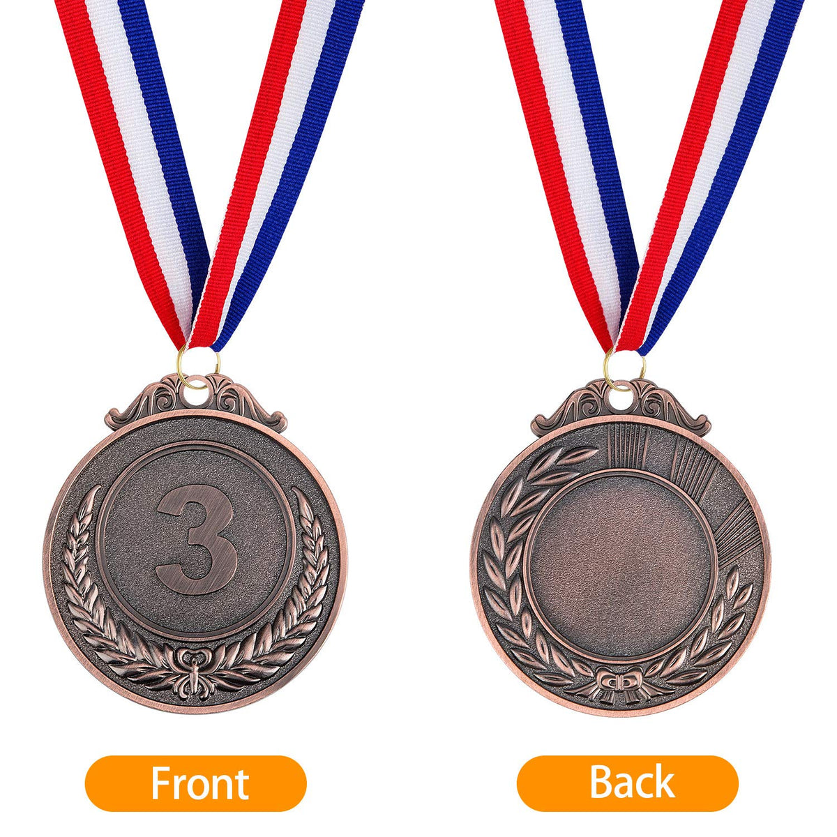 Awpeye 60 Pieces Award Medals 1st 2nd 3rd (Gold, Silver, Bronze) Metal Style Winner with Neck Ribbon, 2 Inches